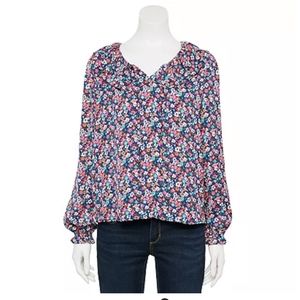 Croft & Barrow ruffle neck blouse